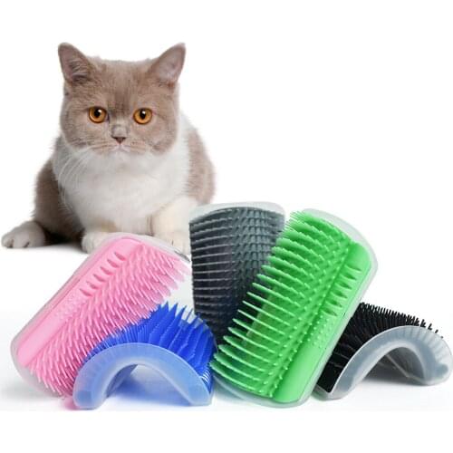 Pet Cat Self Groomer for Cat Grooming Tool Hair Removal Comb Dogs Cat Brush Hair Shedding Trimming Massage Device with Catnip