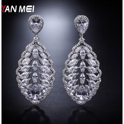 YANMEI Crystal Geometric Stud Earring For Women Gold/Silver Statement Earrings Rhinestone Brincos Jewelry Accessories YM9012