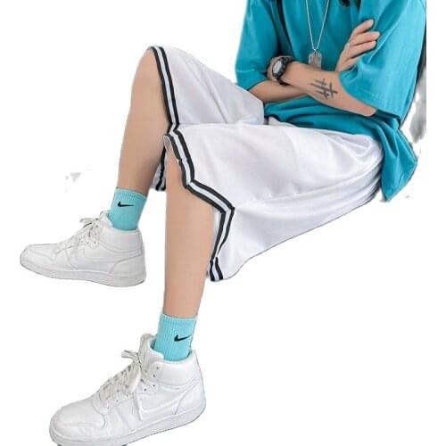 Instagram Pants Basketball Sports Shorts Men Loose Trend Summer Straight Running Five Pants Wide Leg