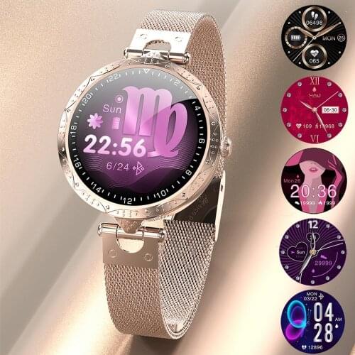 Smart Watch Women 2020 Fashion Lady watch Clock Fitness Bracelet Full Touch Round Screen Ladies Smartwatch Heart Rate Monitor