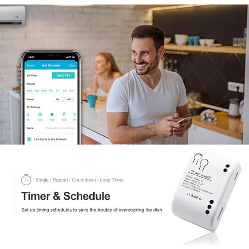 DIY WiFi Smart Light Switch DC5V 12V 24V 32V 1CH WiFi Switch Module 10A Relay,RF433mhz,Work With Alexa,Google Assistant/Tuya APP