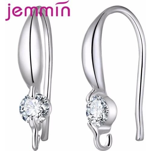 Fashin Women DIY Making Jewelry Hook Earrings for Wedding Party 925 Sterling Silver CZ Paved Earrings Fine Jewelry