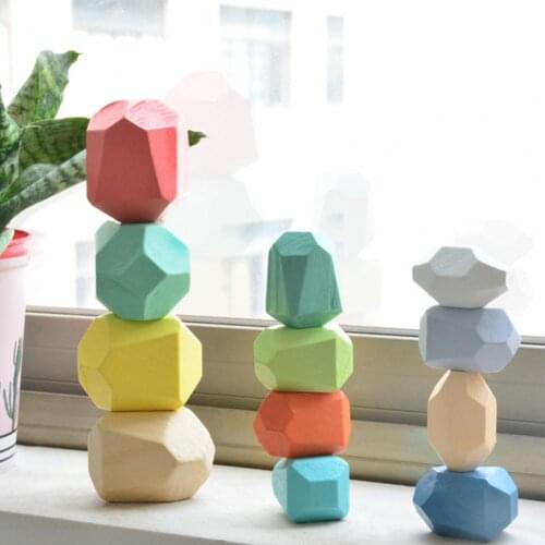 1 Set Balancing Training Building Block Creative Wood Enlighten Educational Imagination Stackable Blocks Children Mind Train