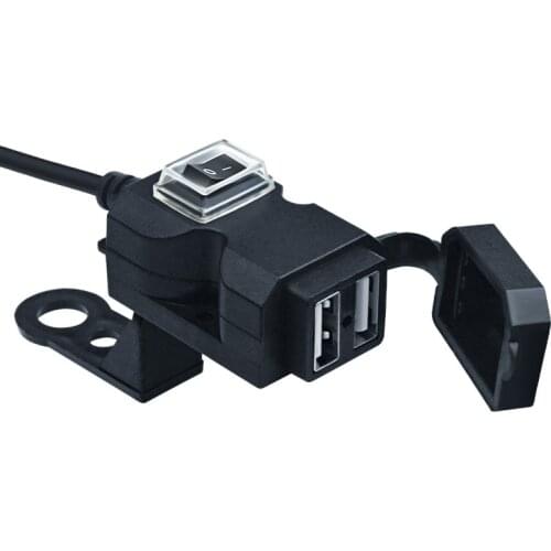12V Motorcycle Dual USB Port Adapter Handlebar Charger 5V 3.1A Phone Mobile Power Supply Socket For ATV Dirt Bike Moped Scooter