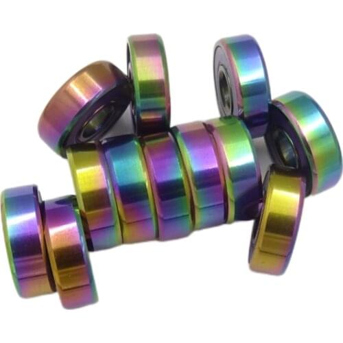 20PC 608 2RS ABEC-9 Colorful Ring Longboard Skateboard Inline Skate Bearings
