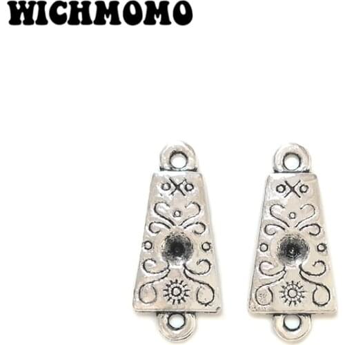 2019 Fashion 22*10mm 10pieces/bag Zinc Alloy Porous Connector Charms Linker for DIY Necklace Earring Jewelry Accessories