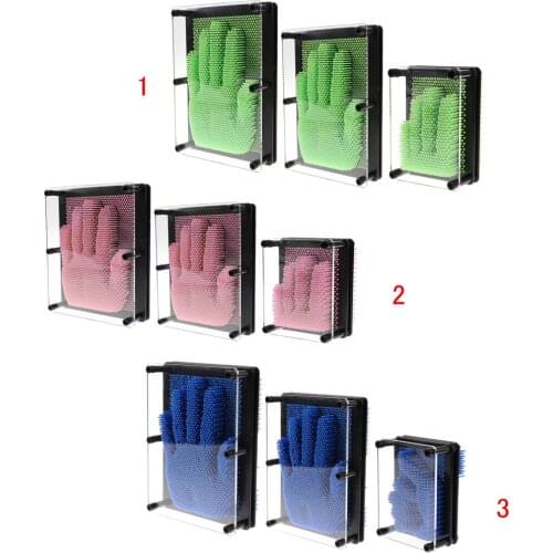3D Impressions Pin Art Sculpture Frame Different Shapes Hand Mold Home/Office Desktop Toy