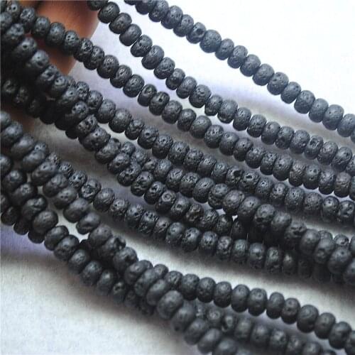 58PCS Nature Lava Stone Abacus Shape 3x6MM Beads Accessories For Mens Powful Jewelry Making Free Shippings