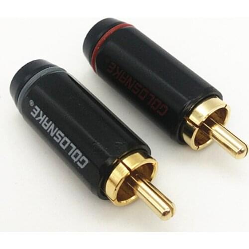8Pcs/lot Snake copper Gold Plated RCA Connector RCA Male plug With screws adapter for AV Audio Vidio Wire Connector plug 6MM