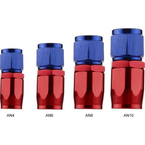 0 Degree Straight Swivel Oil/Fuel/Gas Line Hose End Reusable Fitting Adapter Universal Aluminum Alloy Male Fitting