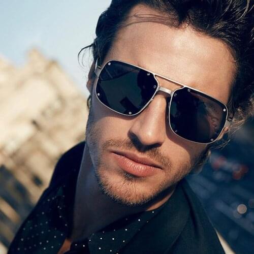 Eoome Brand 2020 Design Men Metal High Quality Luxury Metal Men Sunglass high Quality Square shape UV 400 With free case