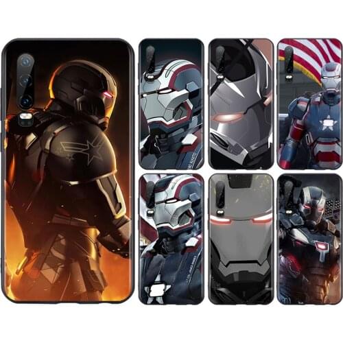 Marvel Avengers War Machine For Huawei P50 P40 P30 P20 P10 P9 P8 Lite E Pro Plus Lite Mini 2019 2017 Black Soft Phone Case