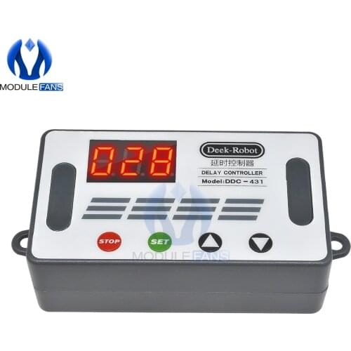 DC 6V-30V 12V High Level Trigger Delay Timer Relay 3 Bits Digital Tube LED Display 4 Control Switch Relay Case for Car