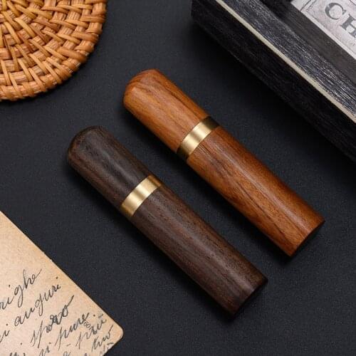 1PC Wooden Toothpick Holder Pearwood Wood Capsule Bucket Box Hiking Portable Toothpick Needle Holder Handmade Ebony Storage Box