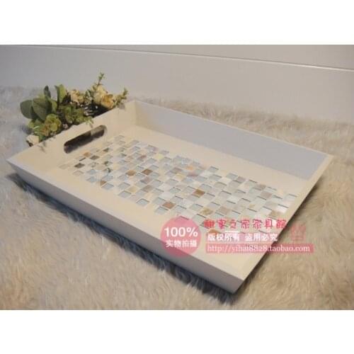 European creative gifts shell inlay mosaic craft was disc tray fruit tray end