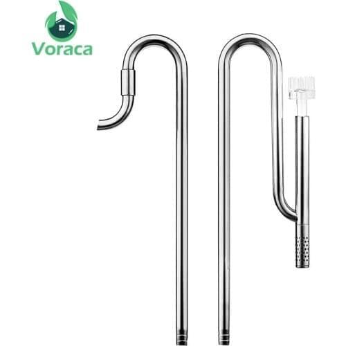 12/16mm Aquarium Fish Tank Filter Water Pipe Stainless Steel with Surface Skimmer Inflow Outflow Filtering System Grass Planted