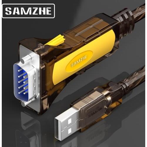 SAMZHE USB 2.0 to Serial RS-232 DB9 9Pin Adapter Converter Cable FTDI Chipset Length 1M USB TO RS232 SUPPORT WIN10