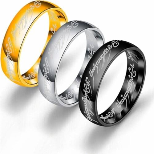 Stainless Titanium Steel Ring Wholesale Geometry Circle Anti-allergy Wedding Couples Rings Bijouterie for Man or Woman Jewelry