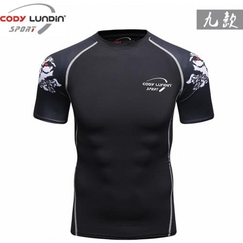 MMA Fitness Compression Shirt Men Skinny Boxing Muay Thai T Shirt Short Sleeve Quick Dry Fit Gym Kickboxing Running Sport Shirts