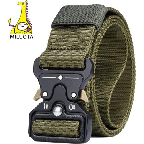 MILUOTA Mens Tactical Belt Military Nylon Belt Outdoor multifunctional Training Belt Combat Belts Sturdy Waistband MU055