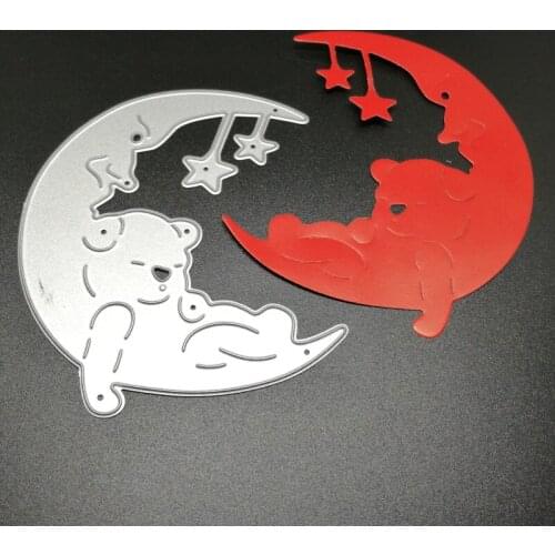 Lovely bear moon Metal Cutting Dies Stencils for DIY Scrapbooking/photo album Decorative Embossing DIY Paper Cards