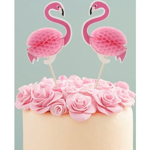 NEW 2PC / SET Stereo Flamingo Fruit Toothpick Flower Sign Wedding Decoration Party Decoration Easter Decoration