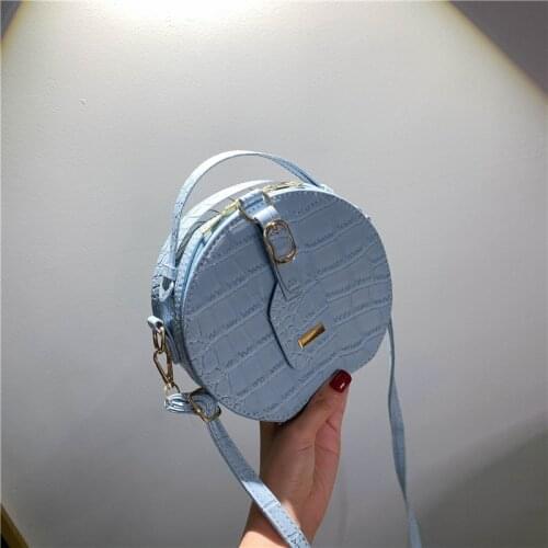 2021 Summer New Womens Bag Crocodile Small Round Bag Tide Portable Crossbody Bags one-shoulder Bags