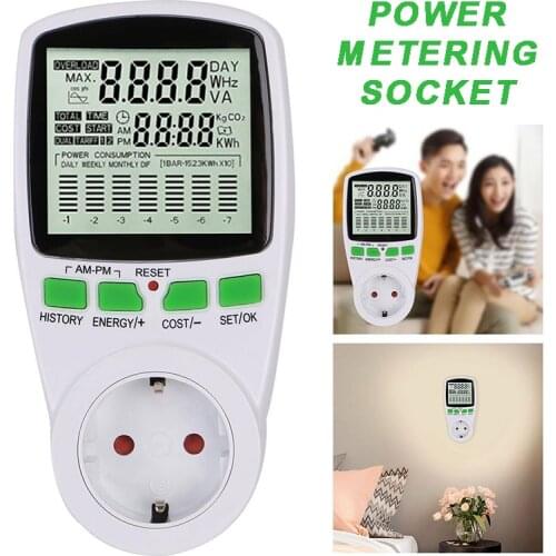 New Arrival Power Meter High Quality LCD Display Wattmeter Tester Tool Socket Wattage Kwh Energy Meter Measuring Analyzer