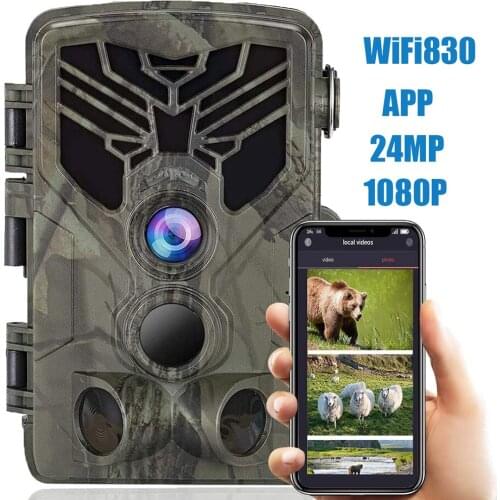 Trail Camera Wifi App Bluetooth Control Hunting Cameras Wifi830 Live Show Wild 20Mp 1080P Night Vision Wildlife Photo Traps