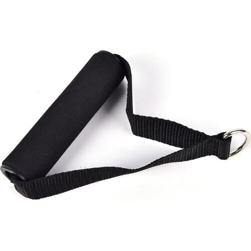 Black Nylon Cable Attachment Handle Bar Resistance Gym Training Band Tricep Rope Cable Crossover Handle 1PCS