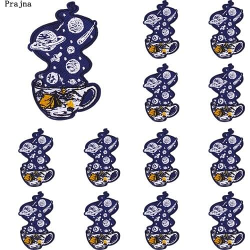 Prajna 10 PCS Space Planet Applique Iron On Embroidered Patches For Clothing Stickers Spaces Applique Patches On Clothes Badges