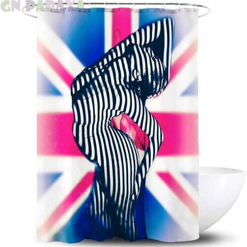 Psychedelic sexy lady Curtains Waterproof Polyester rainbow geometric deconstruction hippy art Shower Curtains Screen with Hooks