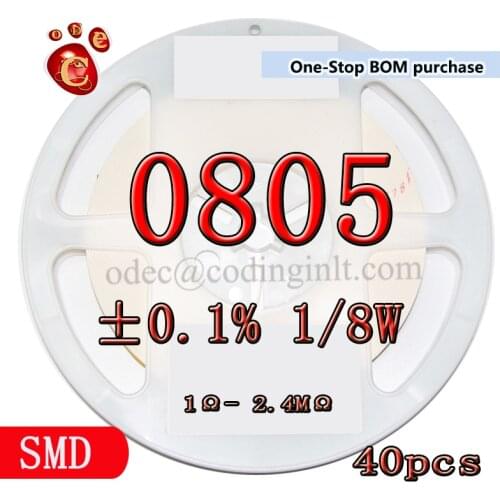SMD 0805 6KΩ ±0.1% 1/8W 25PPM High precision film resistors 40PCS/LOT