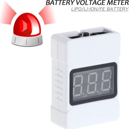 BX100 Low Voltage Tester 1-8S Lipo/Li-ion/Fe Battery Low Buzzer Alarm with Dual Speakers A10 Battery Power Monitor Battery Meter