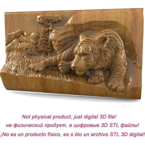Tiger 3d model STL relief for cnc STL format 3d Relief Model STL Router 3 axis Engraver ArtCam