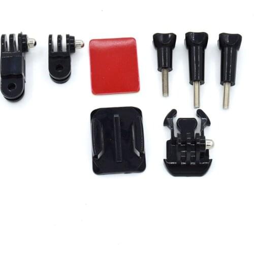 WLJIAYANG Helmet Side Mount Kits 3 Way Adjustable Pivot Arms + Flat Base + Curved Mount + 3M Adhesive for Gopro Hero 8 7 6 5 4 3