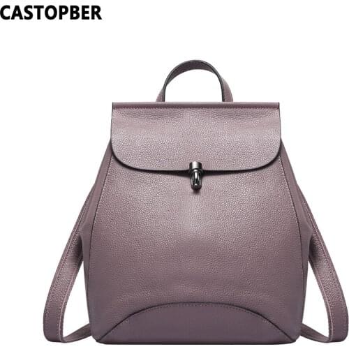 Womens Fashion Genuine Leather Backpacks Cow Leather Best Daypacks For College Designer Small Travel Bag Famous Brand Ladies