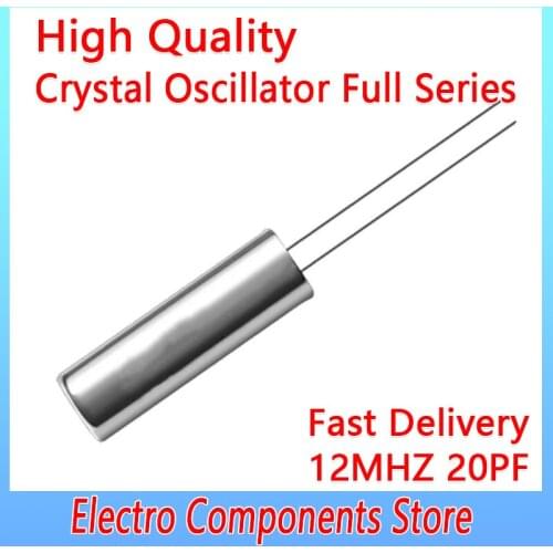 10PCS/Lot 2Pin 2060 12MHZ Frequency Resonator Oscillator Quartz Crystal Cylender 2*6mm 2x6mm 12m Crystal Oscillator 20PF ±20PPM