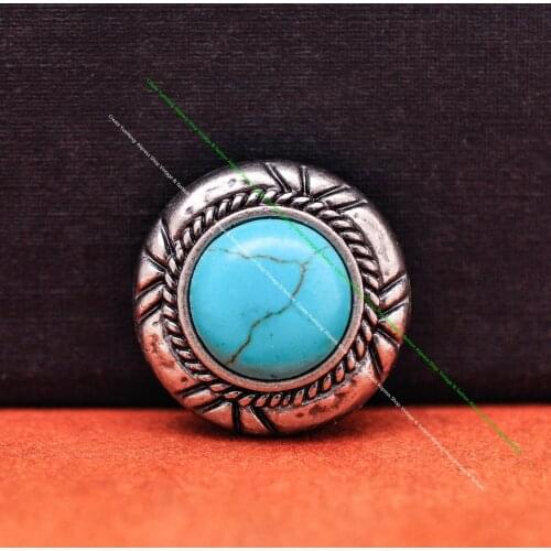 10X Vintage Southwest Real Turquoise Rope Carved Concho for DIY Leathercraft Belt Saddle Luggage Bag Wallet Apparel Decoration