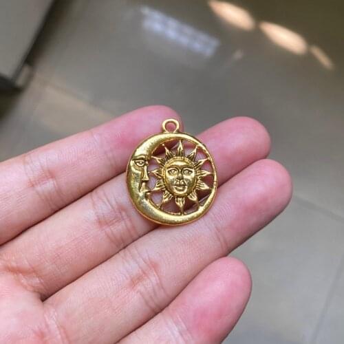 12pcs Moon and Sun Connector Charms Women Jewelry DIY Necklace Bracelet Key Chain Aesthetic Accessories Jewelry Making Supplies