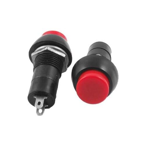 20pcs PBS-11B Red Cap SPST OFF/(ON) NO N/O Round Momentary Pushbutton Switch 3A 250V AC Mounting Hole 12mm
