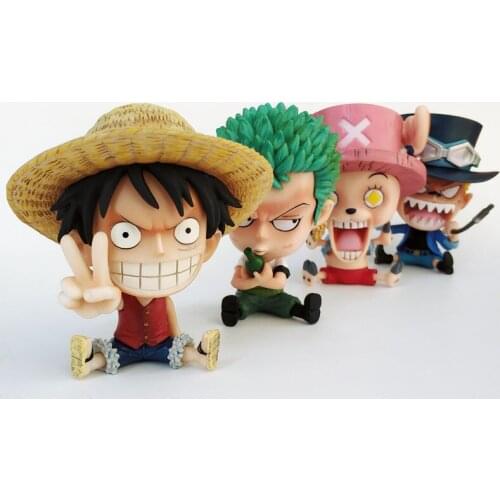 2020 Anime One Piece Monkey D Luffy Zoro Sanji PVC Q Version Action Figure Collection Model toys gifts for Childrens Day