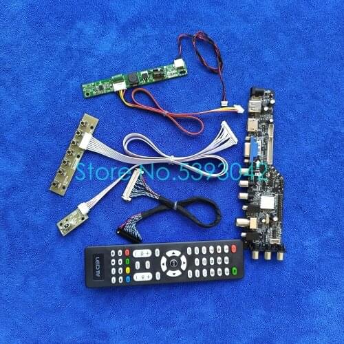 30 Pin LVDS 1366*768 digital signal LCD panel drive board kit USB VGA AV LDE Fit HSD110PFW1/HSD110PHW1/HSD121PHW1 3663 DVB