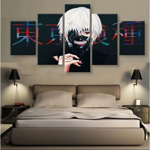 5 Piece Canvas Tokyo Ghoul Anime Wall Art Canvas Painting HD Print Wall Art For Living Room Painting Home Decor