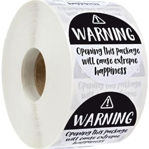 500pcs Warnning Open This Package Will Cause Extreme Happiness Stickers 1.5 Inch Thanksgiving Day Sticker