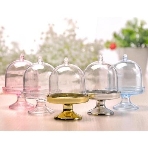 6pcs Creative Transparent Plastic Candy Box Mini Round DIY Storage Candy Box Cake Snack Box Birthday Gift Decoration Box