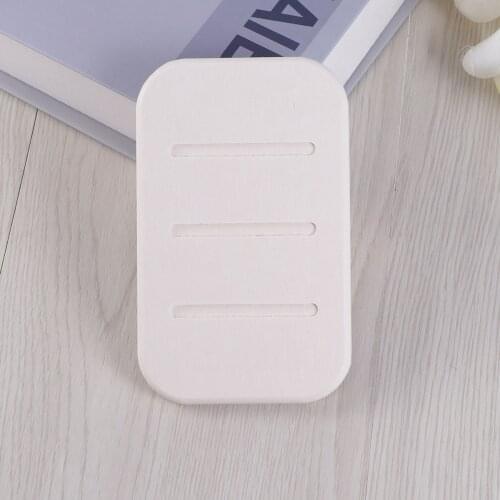 Non-slip Diatomite Soap Dish Anti-Bacterial Soap Bar Holder Water Absorption Quick Dry Soap Saver for Bathroom Kitchen (White)