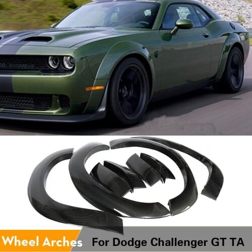 Wheel Arches For Dodge Challenger GT TA 2017 2018 Wheel Arch Car Side Fender Flares Cover Mudguards Trims Carbon Fiber / FRP