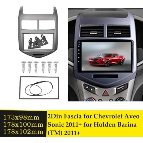 2Din Car Radio Fascia for CHEVROLET Aveo Sonic for HOLDEN Barina (TM) 2011+ Stereo CD Panel Dash Kit Adapter Console Plate Bezel