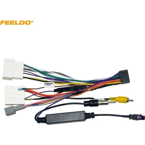 FEELDO Car Stereo Audio 16PIN Android Power Cable Adapter For Lada X-RAY2015-2020 CD/DVD Player Wiring Harness
